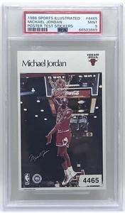 1986 Sports Illustrated #4466 Michael Jordan Poster Test Sticker PSA 9 MINT - Picture 1 of 2