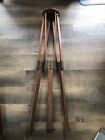 Vintage Early 1900s Wooden Brass Adjustable Camera Tripod