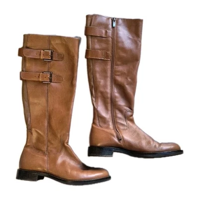 Botas ecuestres ECCO EU 38 US 7 de cuero genuino marrón hasta la rodilla con cremallera Foto 1 de 4
