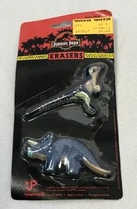 👀 Factory Sealed: 1992 Jurassic Park (2) Radiergummi Set, Vintage in OVP - Bild 1 von 2
