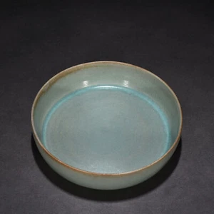 7.5" Old Song dynasty Porcelain ru kiln marked cyan glaze Ice crack Brush Washer - Picture 1 of 7