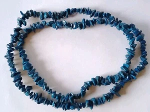 Vintage 90's Blue Lapis Lazuli 29" Infinity Necklace Polished Nuggets - Picture 1 of 5