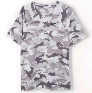 NIKE Dri-Fit Dry Legend Gray Camo Training Sport Gym Running Cycle Shirt - Small - Picture 1 of 5