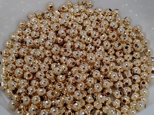Brass 4mm Round Spacers, 18K Gold Plated, 50 pieces, Free postage Oz Seller - Picture 1 of 2