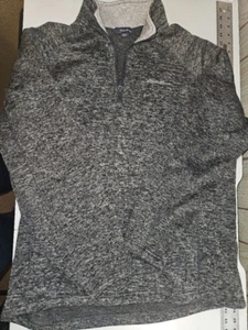 Eddie Bauer Mens XL Barley Radiator Fleece Heather Gray Qtr-Zip Pullover Sweater - Picture 1 of 6