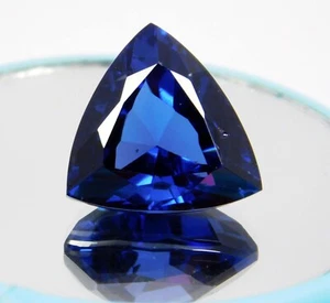 Natural 16.15 Ct Blue Sapphire Trillion Cut Loose Gemstone "CERTIFIED" - Picture 1 of 7