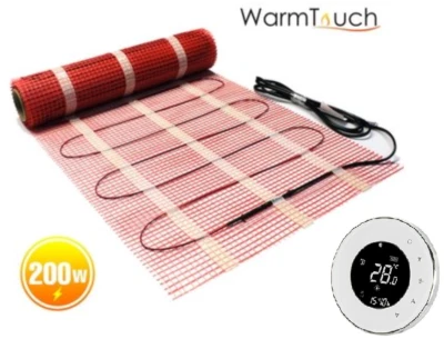 All Sizes 200W Electric Underfloor Heating Mat Thermostat Set Adhesive Back Thin - Image 1 of 4