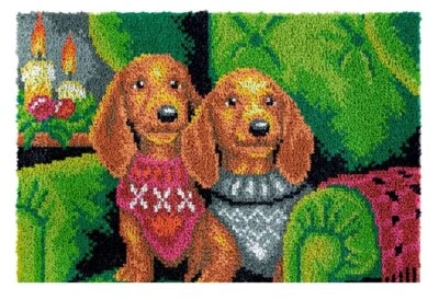 Two Puppies Rug Latch Hooking Kit (58x86cm) - Image 1 of 4
