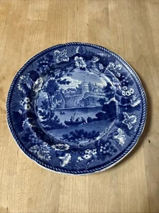 Antique Dark Blue Transfer Decorated Plate, Culzean Castle, Ayrshire Ca. 1820’s - Picture 1 of 14