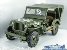 WILLYS JEEP MODEL CAR 1:43 MILITARY ARMY WITH ROOF CARARAMA GREEN 2049863S K8