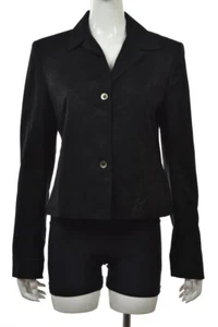 Bernard Zins Womens Blazer Size 6 Black Textured Long Sleeve Career Jacket WTW - Picture 1 of 5