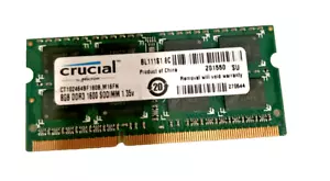 Crucial CT102464BF160B.M16FN 8GB PC3-12800 DDR3-1600 Laptop Memory - Picture 1 of 1