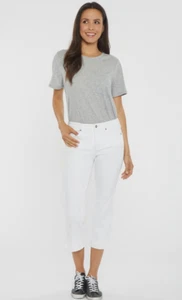 Pantalones de mezclilla NYDJ Chloe Capri con abertura lateral blancos talla 2P 3779 - Imagen 1 de 5