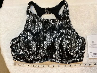Top de bikini Athleta NUEVO CON ETIQUETAS 36D/DD negro perlas de arroz Maldivas cuello alto 657734 M L Foto 1 de 4