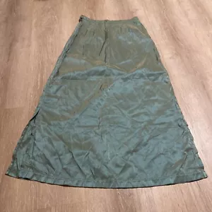 Dosa Size 1 Green 100% Silk Side Zip Midi Skirt Side Slits H08 - Picture 1 of 5
