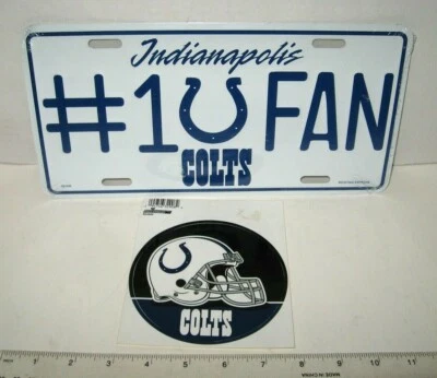 Placa de licença e adesivo de metal em relevo futebol americano Rico NOS Baltimore COLTS NFL - Imagem 1 de 4