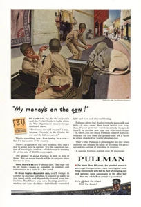 1944 Pullman: My Money's on the Cow Vintage Print Ad - Picture 1 of 1
