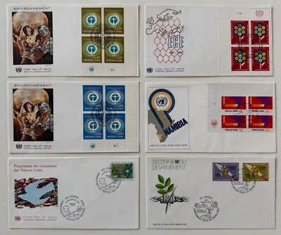 1972-73 First Day of Issue Official Geneva Cachet United Nations Stamp Lot of 6 - Image 1 of 4