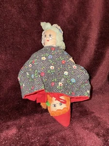 Topsy Turvy Cloth Doll 1960s Red Riding Hood The Wolf Grandma Vintage - Picture 1 of 2