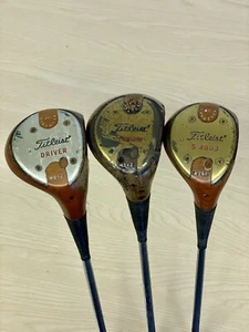 Vintage Rare Titleist Persimmon Woods Set W5451 / Oil Hardened / Right Handed - Picture 1 of 12