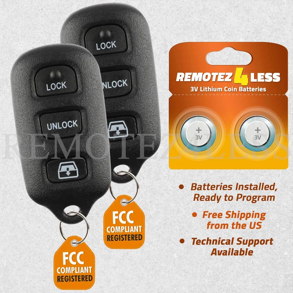 2 For 2004 2005 2006 2007 2008 2009 Toyota 4Runner Keyless Remote Car Key Fob - Image 1 of 4