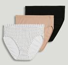 New Jockey Women&#39;s siz 8 Underwear Elance Breathe Cotton French Cut 3 Pack Black