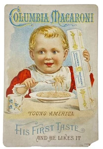 ANTIQUE MERCHANT’S TRADE CARD – COLUMBIA MACARONI & MFG. CO., NEW YORK - Picture 1 of 3