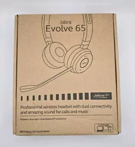 Jabra Evolve 65 SE Link380a MS Wireless Stereo Headset with Noise Cancelling Mic - Picture 1 of 4
