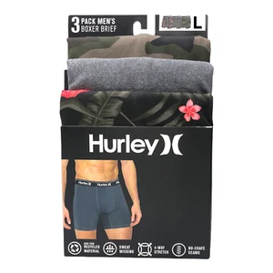 Paquete de 3 calzoncillos boxer para hombre Hurley talla grande - Imagen 1 de 3
