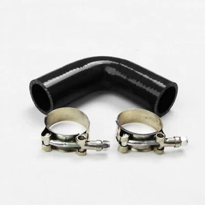 BLACK  1 1/2" 3PLY 90 ELBOW TURBO/INTERCOOLER/INTAKE SILICONE HOSE 38MM +T-CLAMP - Picture 1 of 6