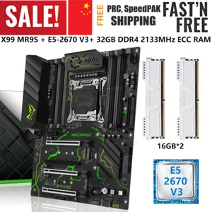 X99 MR9S Motherboard Xeon E5 2670 V3 CPU LGA 2011-3 32G DDR4 2133MHz ECC RAM Kit - Picture 1 of 14
