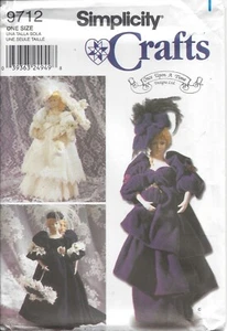 9712 Simplicity ~ 17" Decorative Porcelain Head Doll Pattern - Picture 1 of 2