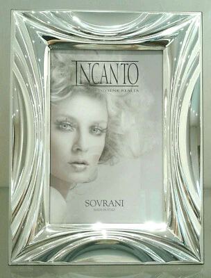 Cornice 10 x 15 bilaminata in argento 925 di Sovrani retro in legno - Immagine 1 di 4