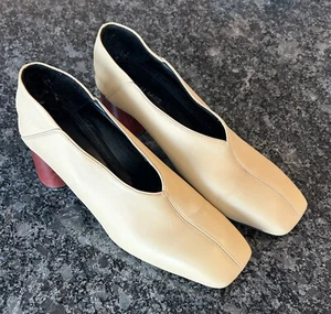 Helmut Lang Damen Neutral Leder Square Toe Zylinder Slipper Heels 38 - Bild 1 von 12