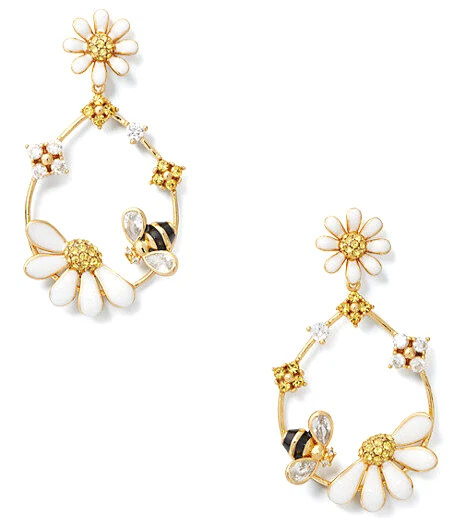 Pendientes de aro Kate Spade K8021 960 Daisies con bolsa para el polvo Foto 1 de 1