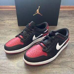 Nike Air Jordan 1 FlyEase Low Alternate Bred Toe Mens Size 12 Black Red Sneakers