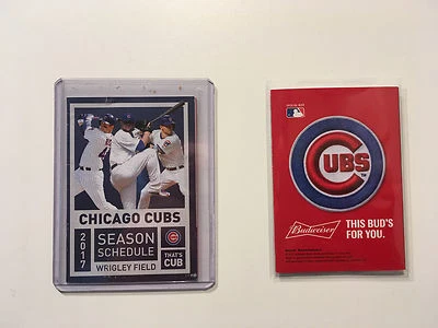 MLB 2017 CHICAGO CUBS  POCKET SCHEDULE 2016 WORLD CHAMPIONS - BUDWEISER - NEW - Image 1 of 4