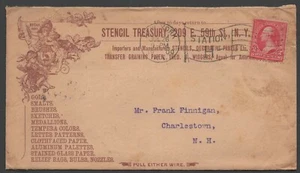26 de julio 1900 Plantilla Treasury anuncio cubierta NYC a Charlestown NH marca recordada - Imagen 1 de 2