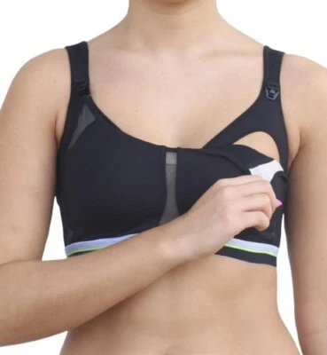 Sujetador deportivo de enfermería negro ultra suave Belabumbum para mujer talla L ESTILO #AV101 Foto 1 de 4