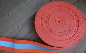 Elastic Reflective fabric 2-inch Sew-On Orange tape trim - Picture 1 of 16