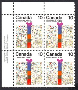 Christmas * Drawing by School Children = Canada 1975 #678 MNH UL BLOCK of 4 - Bild 1 von 1