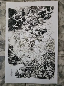 Signierter Druck Zolocon 2022 Skelette und Pferd - Bild 1 von 10