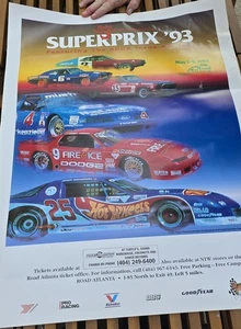 Vintage 1993 Road Atlanta Racing Poster SuperPrix Ruby Tuesday - Picture 1 of 1