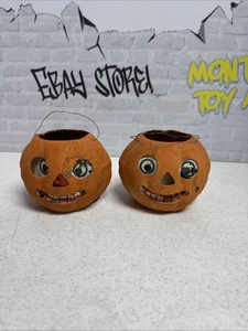 Vintage Halloween Original Jack O Lantern Paper Mache Germany - Picture 1 of 12