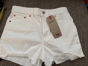 Levi’s Neu mit Etikett hoch geschnittene weiße Shorts / tailliert an der Hüfte Größe 28 - Bild 1 von 9