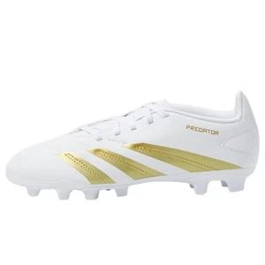 Adidas Predator Club J Football Boots Flexible Ground White / Gold Metallic / - Picture 1 of 4