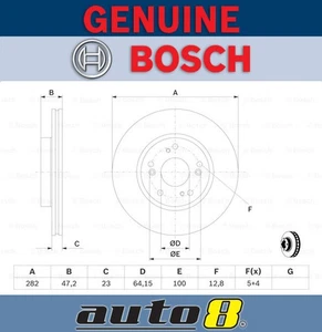 Bosch Front Brake Disc Rotor for Honda Civic Sedan FB 1.8L R18Z1 2011 - 2015 - Picture 1 of 1