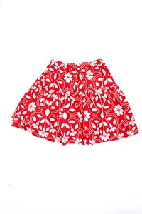 Bonpoint Childrens Girls Floral Poplin Tiered Mini Skater Skirt Red White Size 8 - Picture 1 of 3