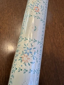 NOS Adheso Vtg Contact Paper Blue Pink Florals Self Adhesive Vinyl Cottage Style - Picture 1 of 10
