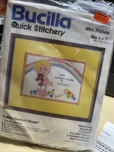 Vintage Bucilla Quick Stitchery Embroidery Kit Mini Baby Custom Made 5 X 7 - Picture 1 of 6
